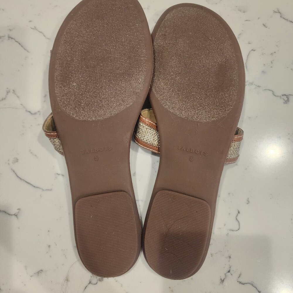 Talbots Tan and Natural Woven Slide Sandals - Picture 5 of 5